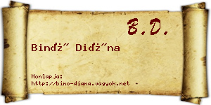 Binó Diána névjegykártya